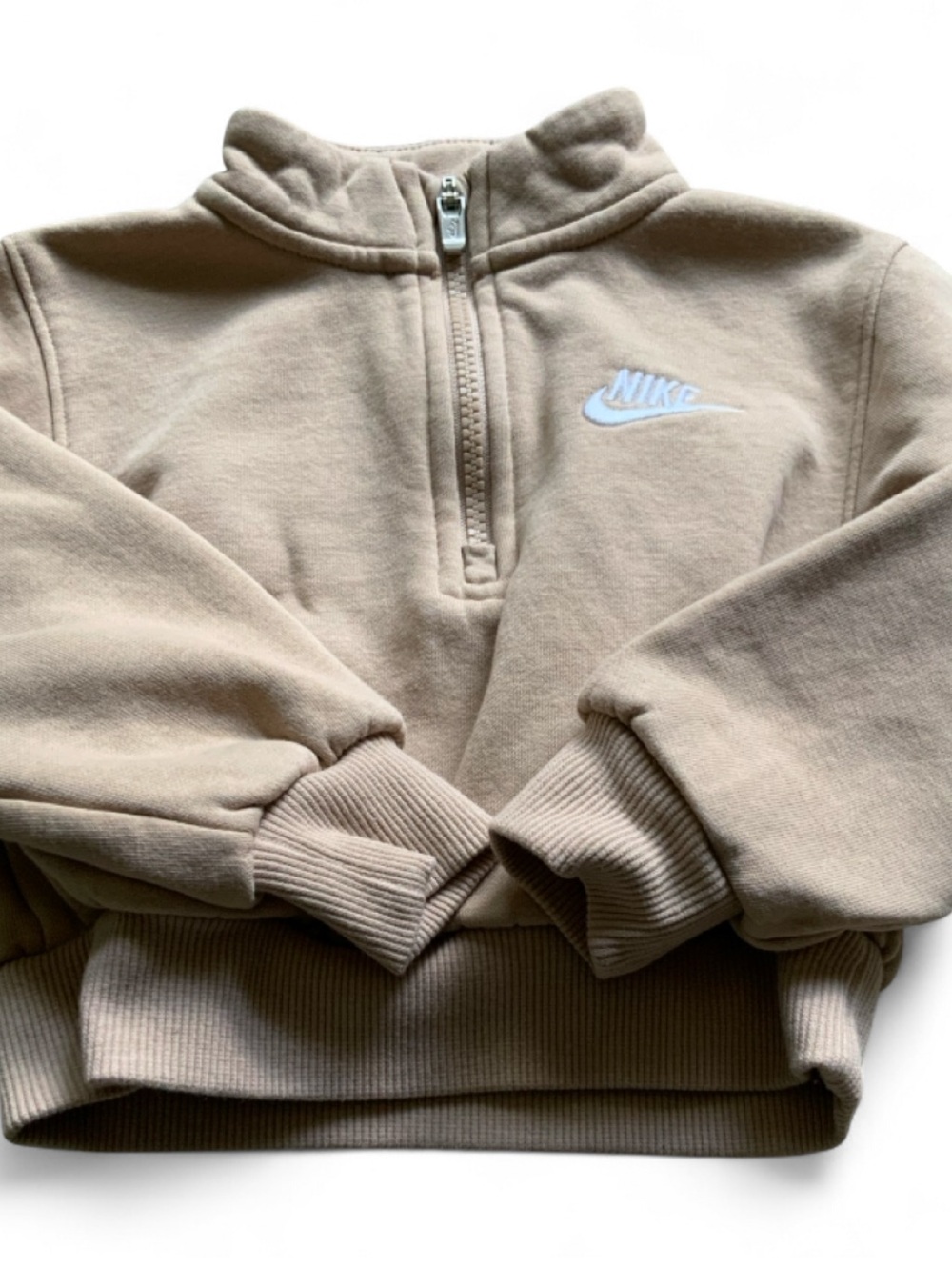 Nike Active Pull Over Sweatshirt Girls 1-2yrs Beige - Picture 5 of 6